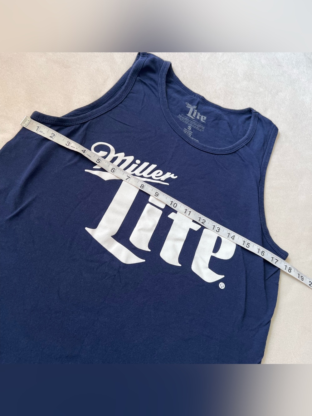 Miller Lite Navy Logo Tank Top - Men's Sleeveless Tee - Picture 4 of 6